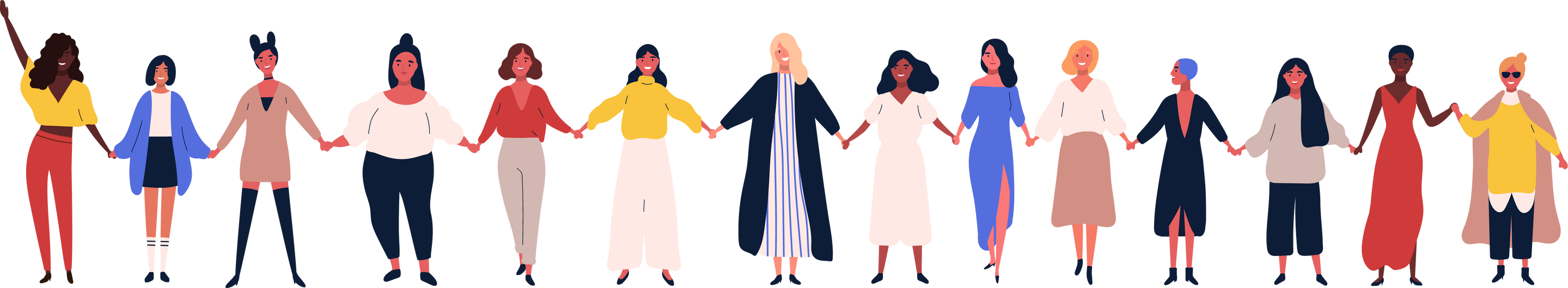 Women Holding Hands Together